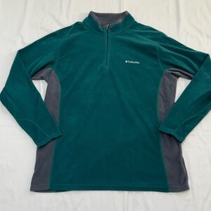 Columbia Men's Green and Gray Fleece Sweater